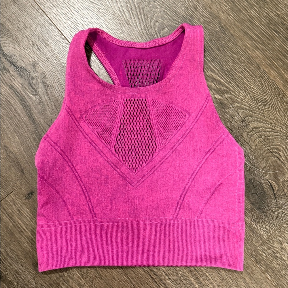 Free People Fuchsia Pink Seamless Mesh Racerback Bralette